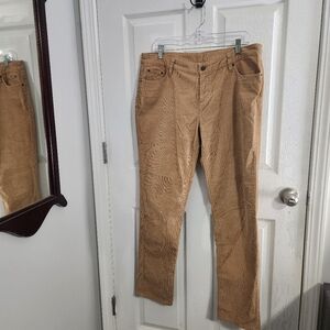 Garnet Hill brown straight leg corduroy pants colligate boho outdoor size 12